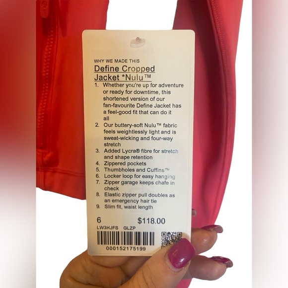 NWT Lululemon define cropped jacket nulu Size 6 - Picture 4 of 5
